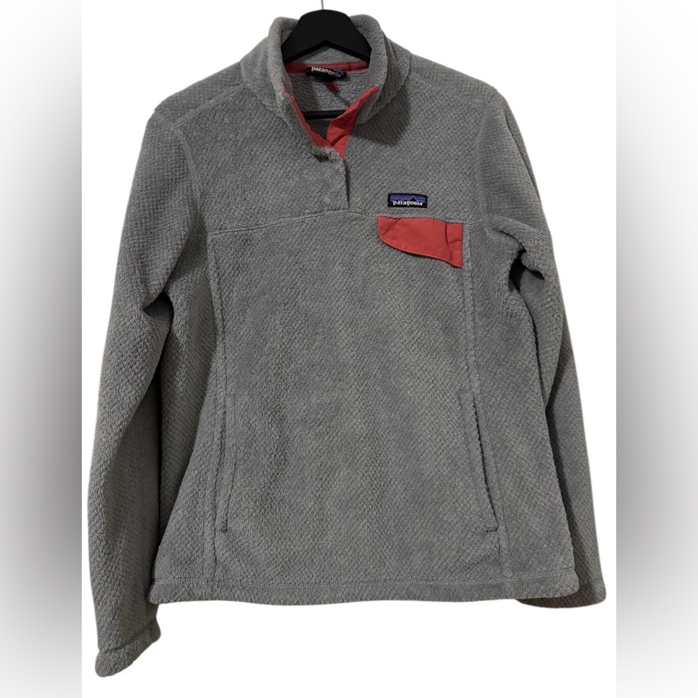 Patagonia Gray Fleece with Pink Coral Detail